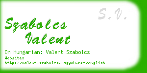 szabolcs valent business card